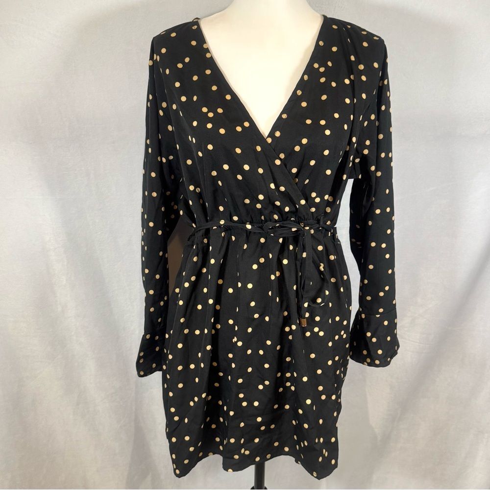 Black and mocha tan polka dot maternity top size XL